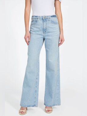 New Guess Light Blue High-Rise Wide Leg Jeans SZ 27